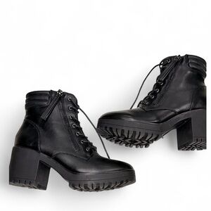 Nasty Gal Black Combat Boots size 6 new with small scratch